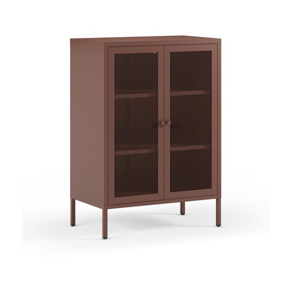 Armadietto burgundy in metallo 70x100x40 cm Fayna – Marckeric-image-1