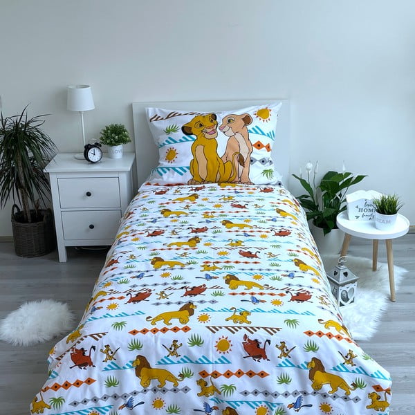 Biancheria da letto per bambini in cotone per letto singolo 140x200 cm Lion King Africa - Jerry Fabrics-image-2
