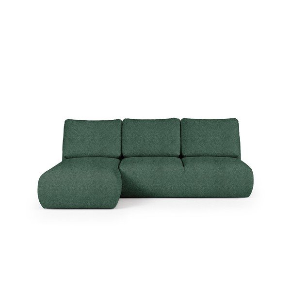 Divano angolare verde (con penisola a sinistra e chaise lounge) rivestito in bouclé Mirel – Rodier