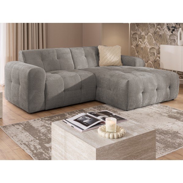 Divano angolare grigio (con penisola a destra/con chaise lounge) Melva – Ropez-image-3