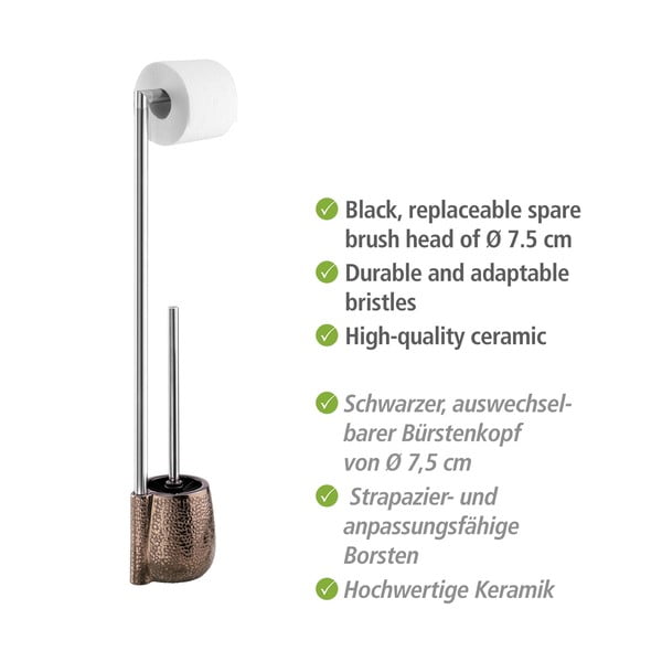 Scopino con porta carta igienica in rame Marrakesh - Wenko-image-4