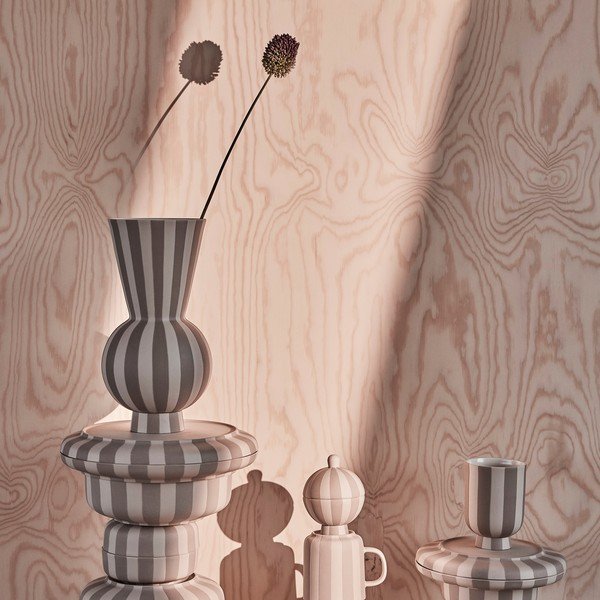 Vaso beige in gres fatto a mano (altezza totale 28 cm) Toppu – OYOY Living Design-image-1