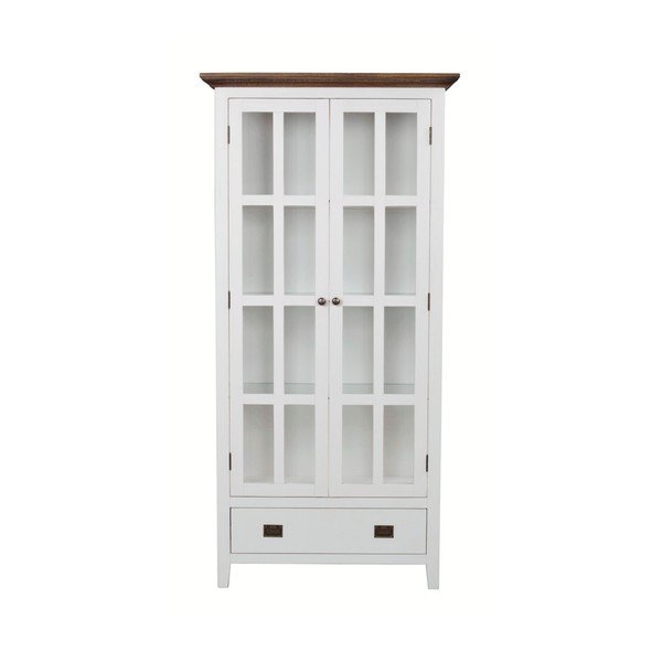 Vetrina in legno bianco, altezza 195 cm Nottingham - Rowico-image-1