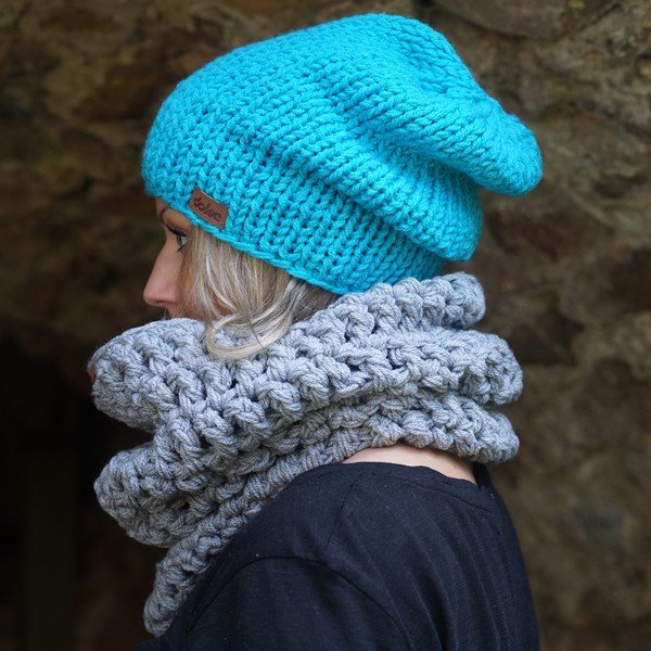 Cappello lavorato a mano Beanie blu - DOKE-image-3