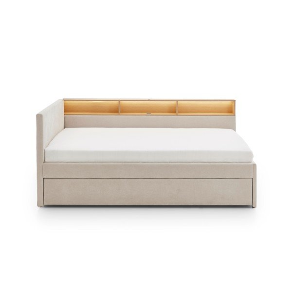 Letto da bambini con sponde beige con contenitore rete non inclusa 90x200 cm Uno – Meise Möbel
