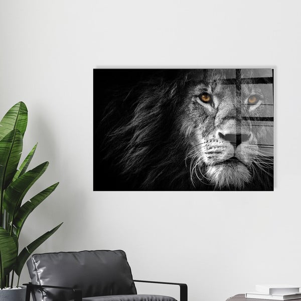 Pittura su vetro 70x50 cm Lion - Wallity-image-4