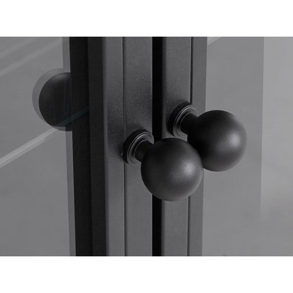 Vetrina nera a due ante, altezza 140 cm Alva - Støraa-image-1