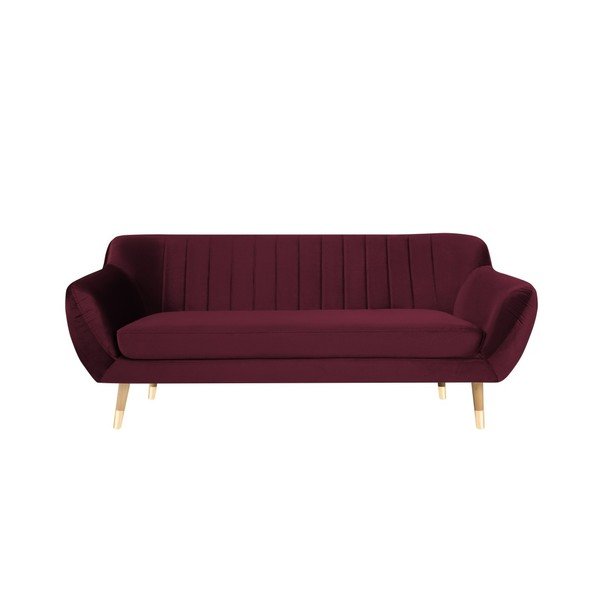 Divano Benito in velluto bordeaux, 188 cm - Mazzini Sofas