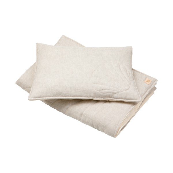 Set per culla in lino beige Sand - Moi Mili-image-1