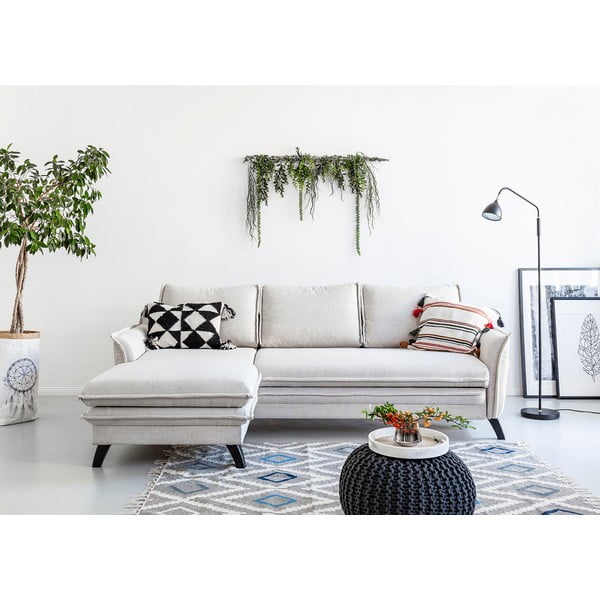 Divano letto angolare beige chiaro, angolo sinistro Charming Charlie - Miuform-image-3