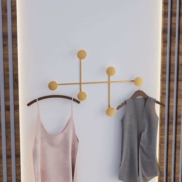 Attaccapanni da parete color oro in metallo Dama-A - Kalune Design-image-1