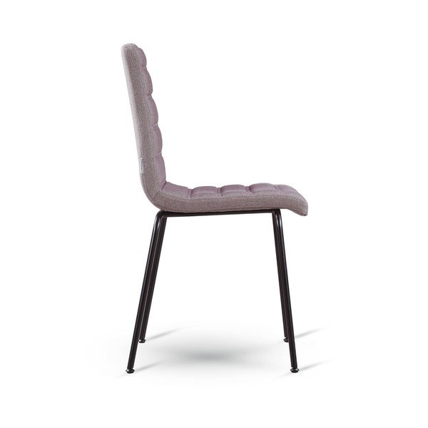 Set di 2 sedie grigio-marrone con gambe nere - Garageeight-image-1
