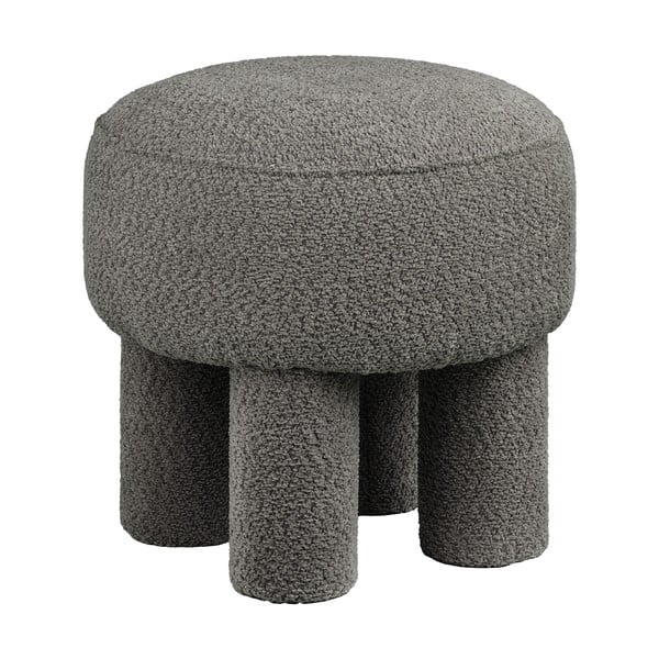 Poggiapiedi grigio scuro con rivestimento in ciniglia Canberra – House Nordic