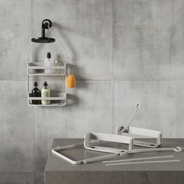 Mensola in plastica grigia appesa per il bagno Flex - Umbra-image-1
