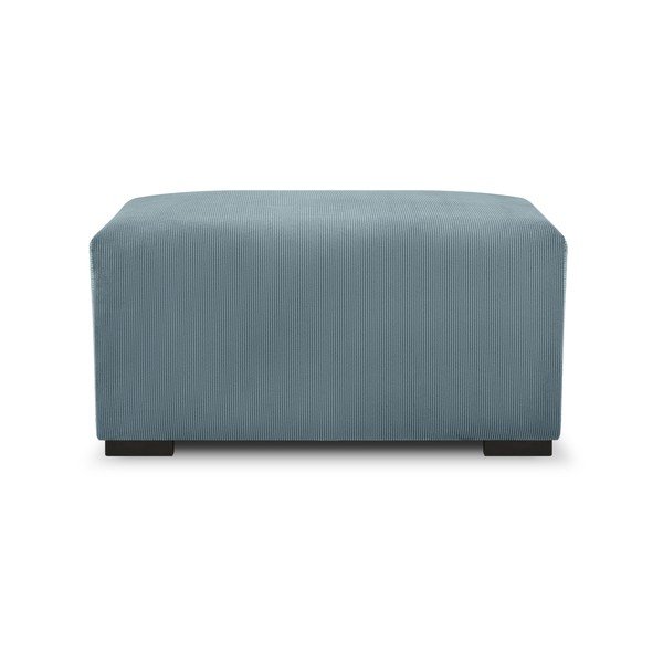 Pouf in velluto a coste azzurro Hobart - Cosmopolitan Design-image-4