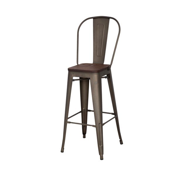 Set di 2 sedie da bar nere Detroit, altezza 115 cm - Mauro Ferretti-image-3