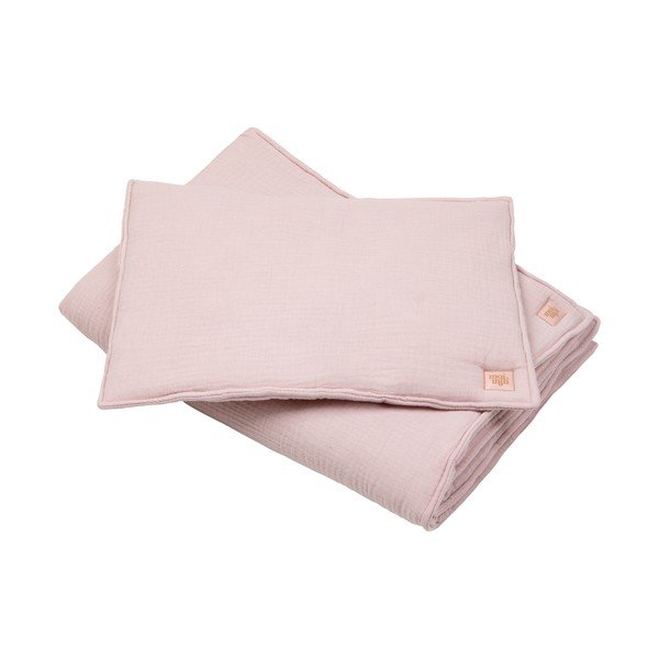 Set per culla in mussola rosa Baby Pink - Moi Mili-image-1