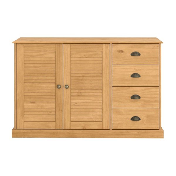 Credenza colore naturale chiaro in pino massiccio 125x80x38 cm Edith – Støraa