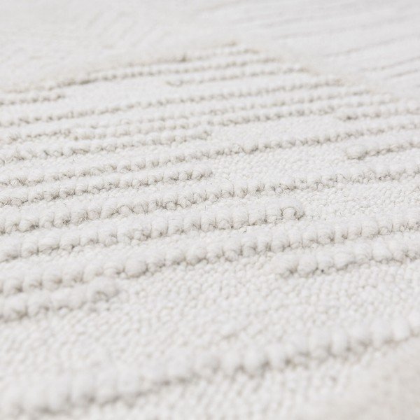 Tappeto bianco in misto lana tessuto a mano 140x200 cm Sculptured Blocks – Flair Rugs-image-2