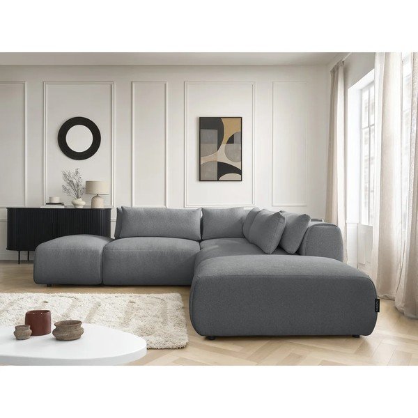 Divano angolare componibile grigio scuro reclinabile Jana – Bobochic Paris-image-1