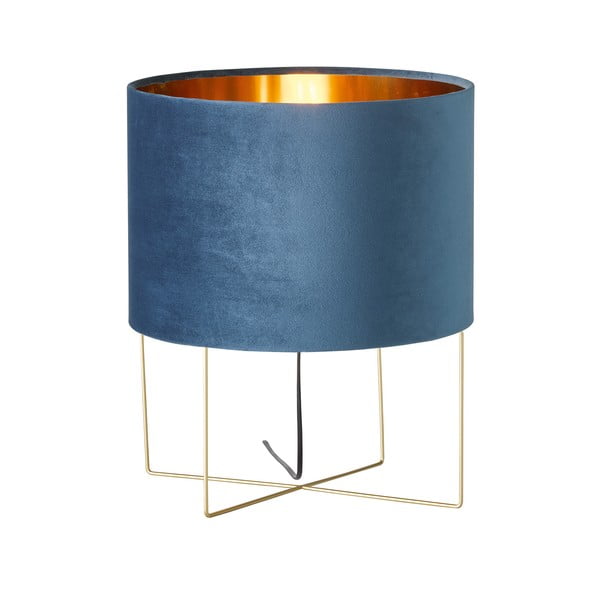 Lampada da tavolo blu con paralume in tessuto (altezza 43 cm) Aura - Fischer & Honsel