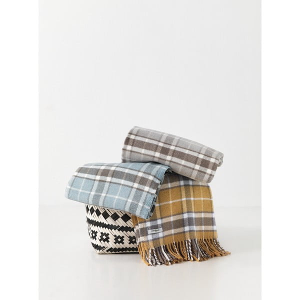 Plaid azzurro con cotone , 140 x 180 cm Texas - Euromant-image-1