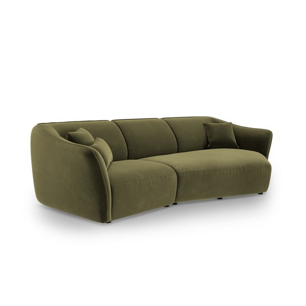 Divano con penisola verde con rivestimento in velluto Tokyo – Cosmopolitan Design-image-2