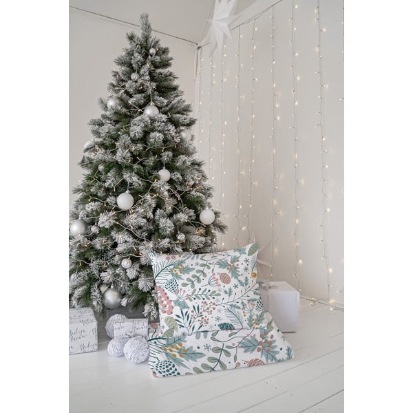 Biancheria da letto singola in cotone sateen bianco e blu 140x200 cm Pastel Christmas - Butter Kings-image-2