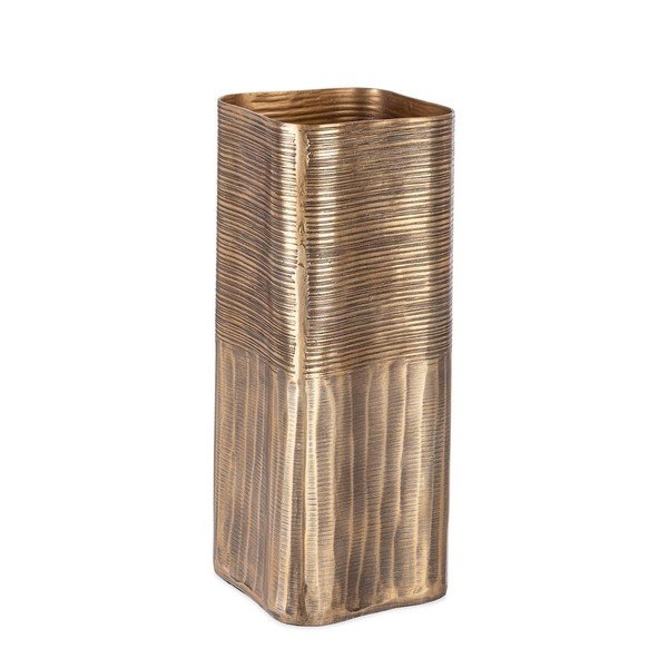 Vaso dorato in metallo fatto a mano (altezza totale 31,5 cm) Reel – Bizzotto