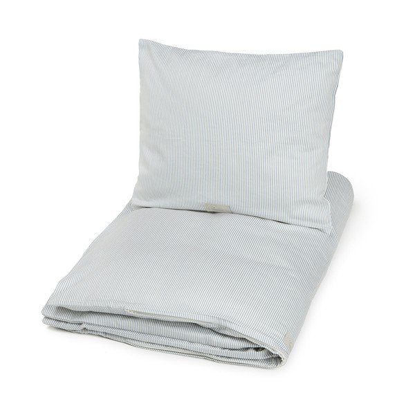 Set copripiumino e federa da bambini azzurro in cotone organico per letto singolo 140x200 cm Classic Stripes Blue – Cam Cam Copenhagen