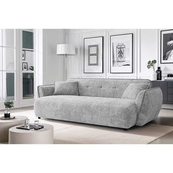 Divano grigio chiaro con rivestimento in ciniglia 250 cm Nelia Big – Ropez-image-1