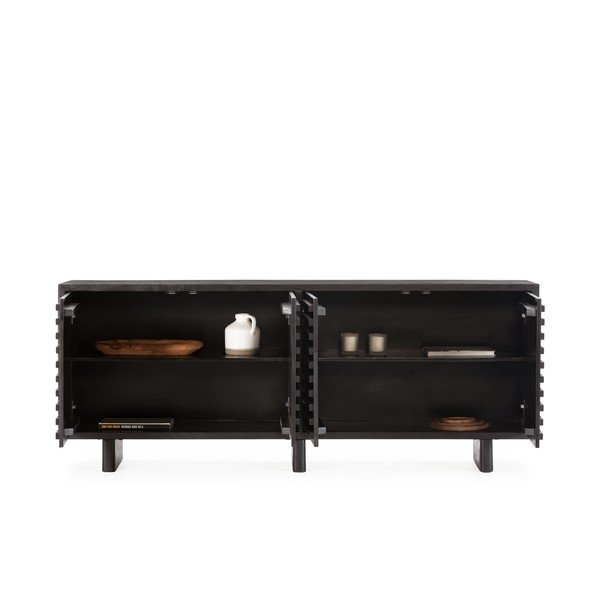 Cassettiera nera in mango massiccio 200x80x40 cm Inaya – MOME-image-4