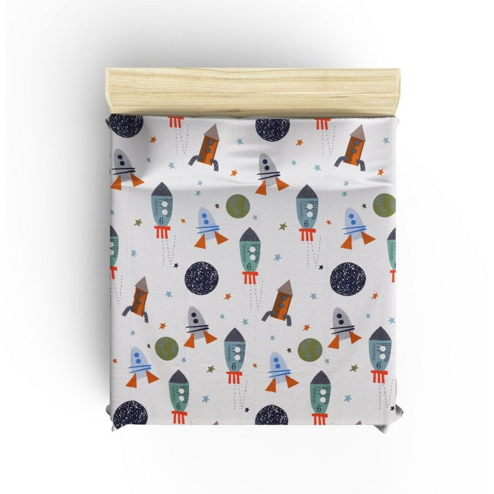 Copriletto per bambini bianco in cotone 140x200 cm Spacex – Mijolnir | Copriletti per bambini