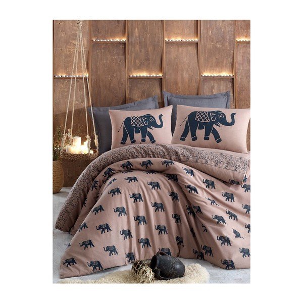 Biancheria da letto in cotone Ranforce con lenzuolo per letto matrimoniale omen, 200 x 220 cm Fil - Mijolnir