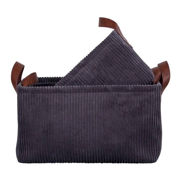 Set di 3 cestini portaoggetti grigi Augusta - House Nordic-image-2