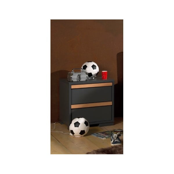 Comodino per bambini grigio scuro London - Vipack-image-4