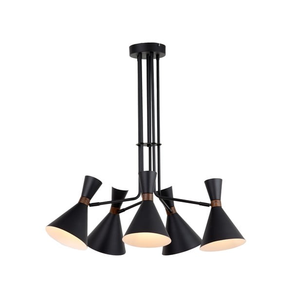 Lampadario nero opaco con paralume in metallo ø 86,5 cm Hoodies - Light & Living