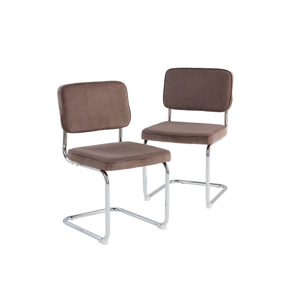 Sedie da pranzo in set marroni in metallo a dondolo 2 pz Hjo – Jotex