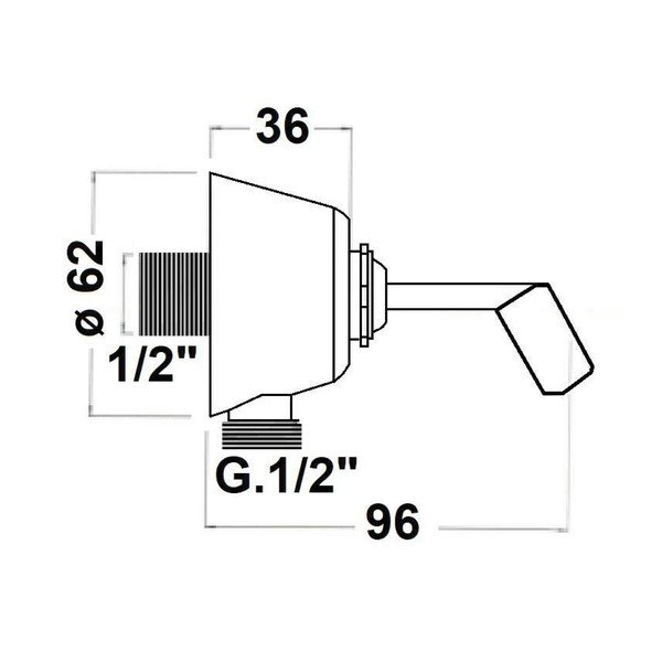 Parte in ottone per attacco doccia in argento lucido ø 6 cm - Sapho-image-1