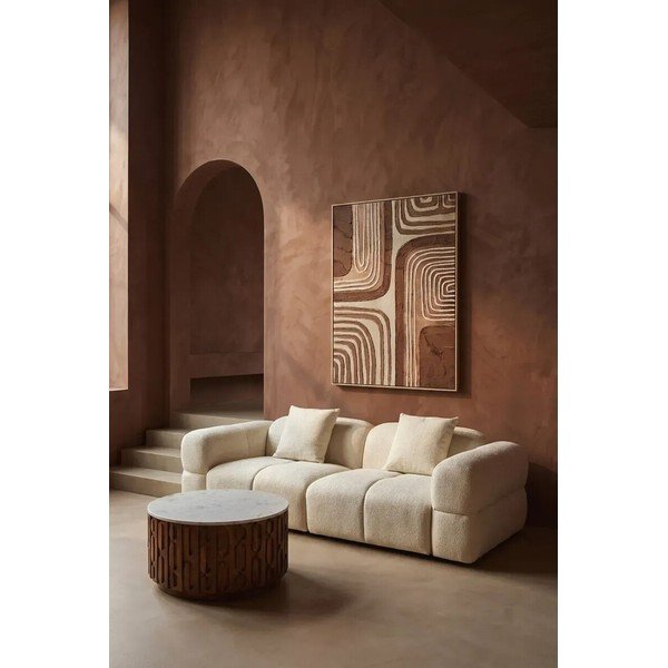 Tavolino da salotto rotondo di colore naturale con piano in marmo ø 70 cm Torcino – Premier Housewares-image-4