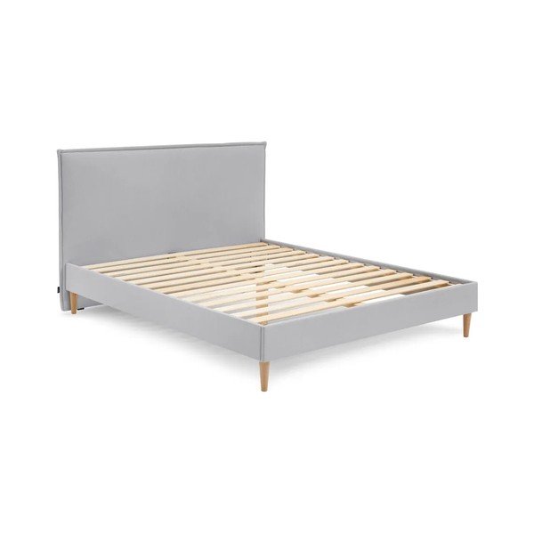 Letto matrimoniale imbottito grigio chiaro con griglia 160x200 cm Sary - Bobochic Paris