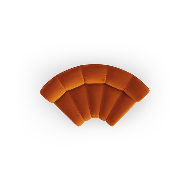 Parte divano componibile color mattone con rivestimento in velluto e composizione variabile Lupine – Micadoni -image-2