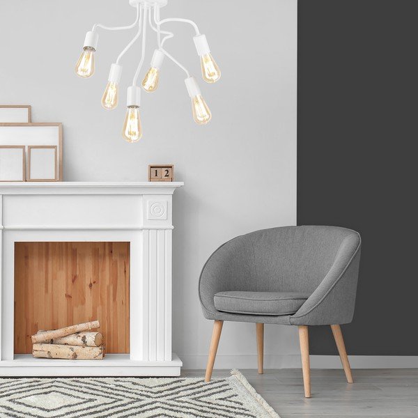 Plafoniera bianca Hilda - LAMKUR-image-1