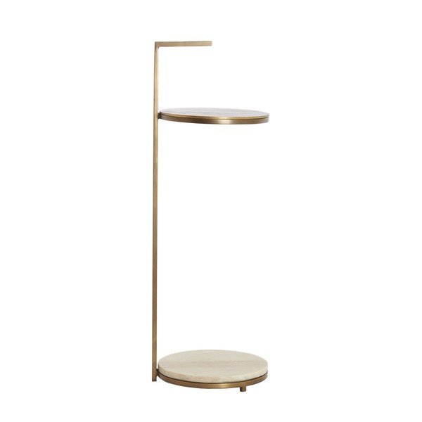 Tavolino rotondo con piano in marmo ø 26 cm Leda – Light & Living-image-3