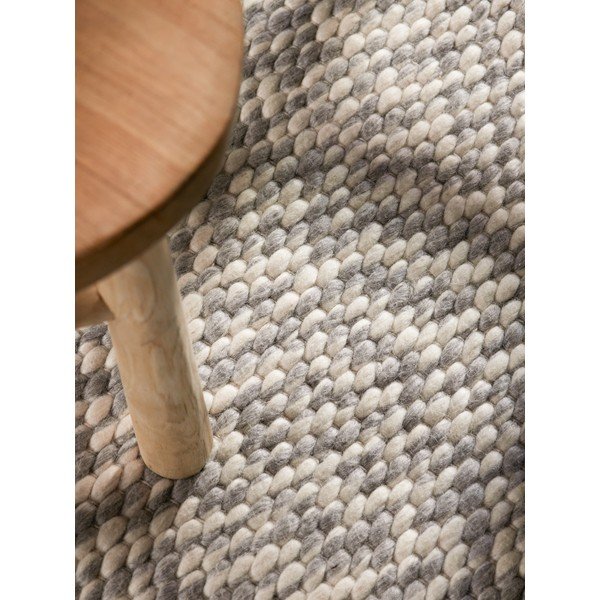 Tappeto rotondo grigio chiaro/color crema in lana tessuto a mano ø 160 cm Lyon Beans – Elle Decoration-image-2