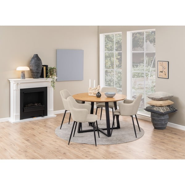 Set di sedie da pranzo color crema in imbottito 2 pz Ilsa – Actona-image-3