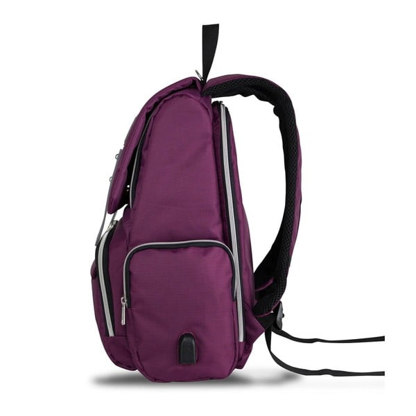 Zaino viola per mamme con porta USB Lo zaino per la cura del bambino di My Valice MOTHER STAR - Myvalice-image-1