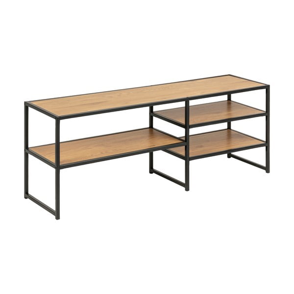 Mobile TV nero-color legno naturale effetto rovere 120x46 cm Seaford - Actona-image-2