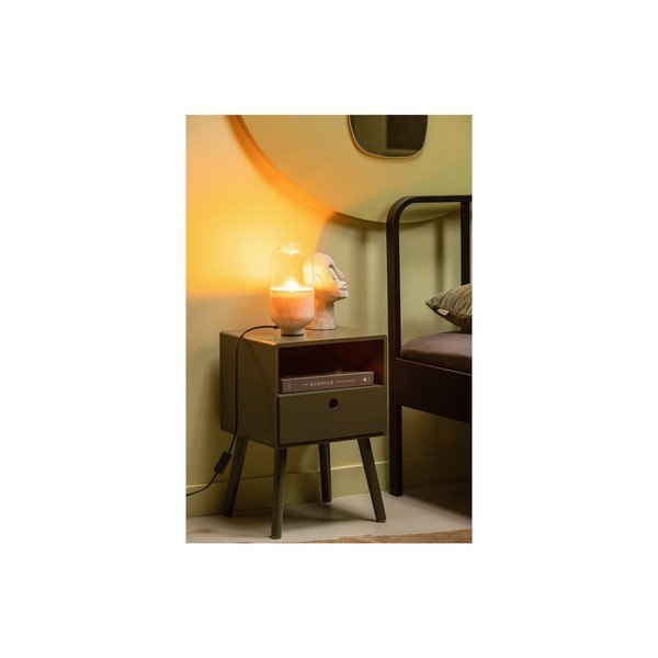 Lampada da tavolo bianca con paralume in vetro (altezza 26 cm) Asel - WOOOD-image-1