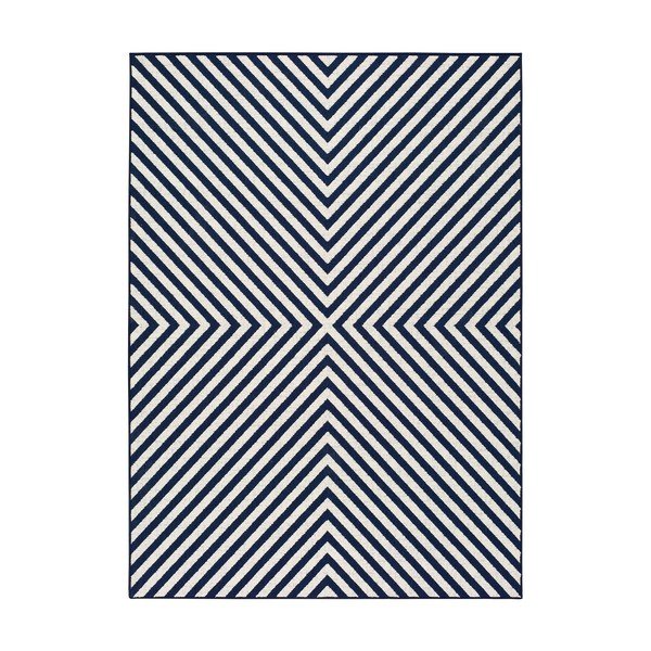 Tappeto da esterno blu e bianco Cannes Hypnotic, 150 x 80 cm - Universal